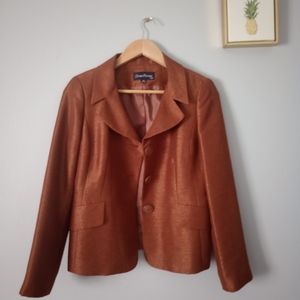 Evan Picone  Blazer Women color bronce metallic  size 6P Goods Condition Buttons